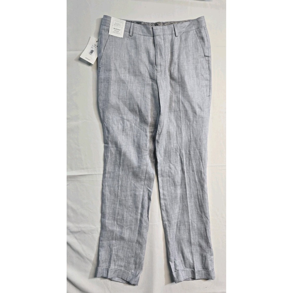 Baird McNutt Murano Men's Linen Alex Slim Fit Pants Light Gray 32x34 NWT